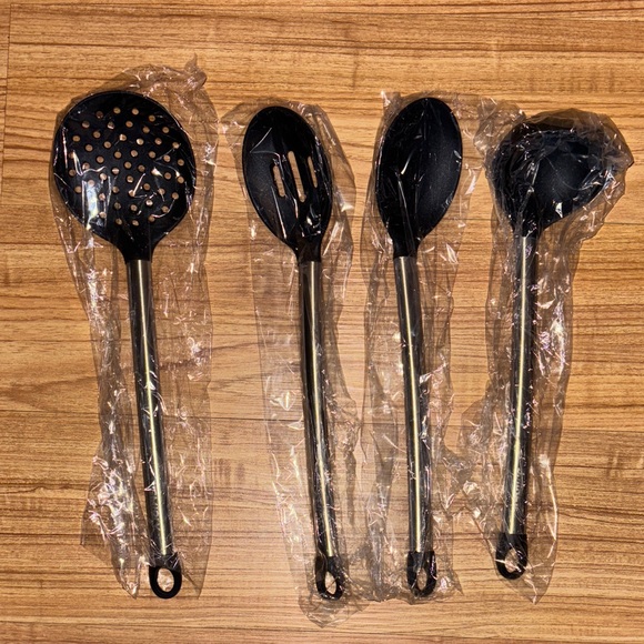 13 Piece Stainless Steel Utensil Holder with Black Kitchen Tools - Picture 4 of 5